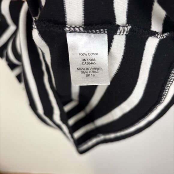 J. Crew Ruffle Bell Sleeve Striped Shift Knit Dress Women's Size XS Style H7043 - Picture 6 of 9